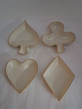 LENOX Playing Cards Suits Hearts, Diamond. Spade, Clubs Small Holders